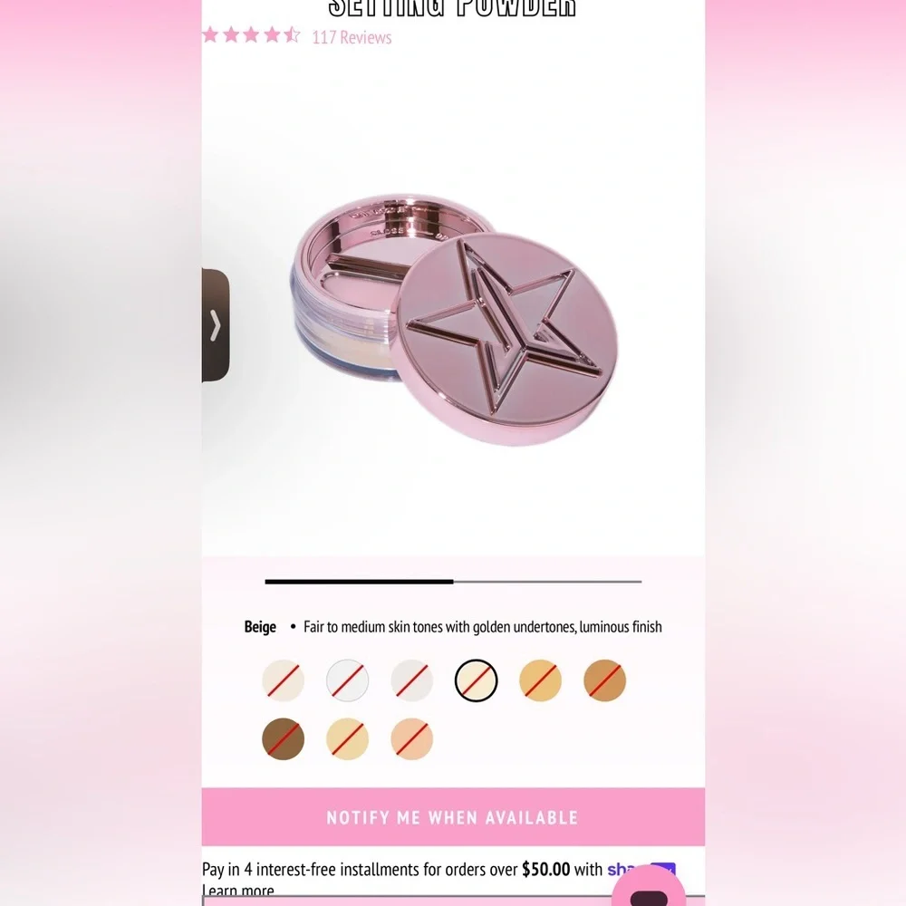 JEFFREE STAR COSMETICS LUMINOUS
SETTING POWDER - Picture 2 of 8
